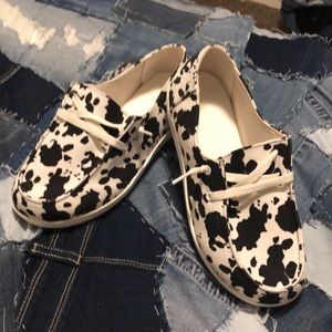 Brand new cow print shoes